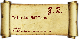 Zelinka Rózsa névjegykártya